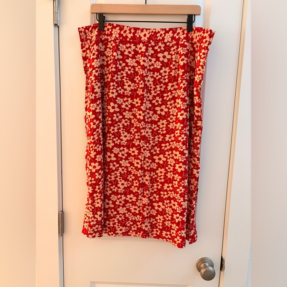 Madewell floral midi skirt